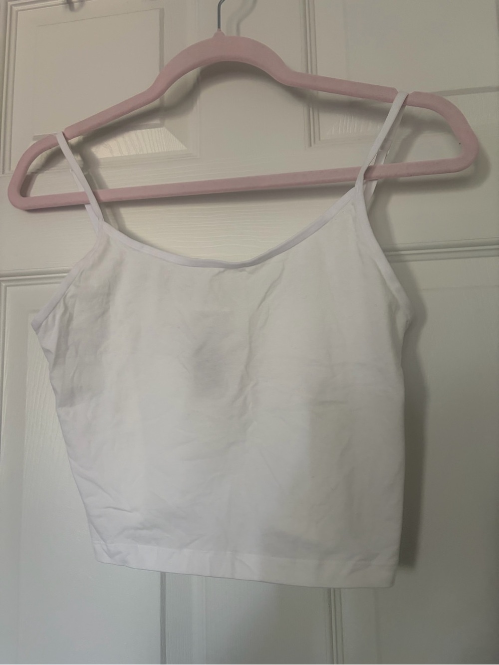 PINK White Crop Top Cami
